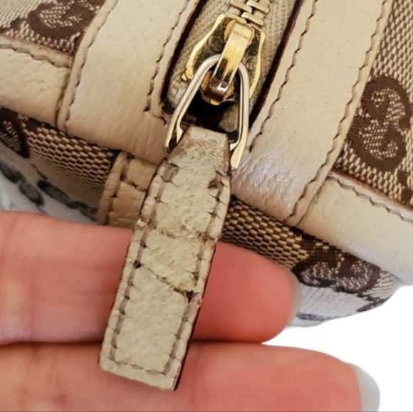 GUCCI GG Canvas D-Ring Vintage Abbey Bowler Boston Bag Beige - Picture 12 of 14